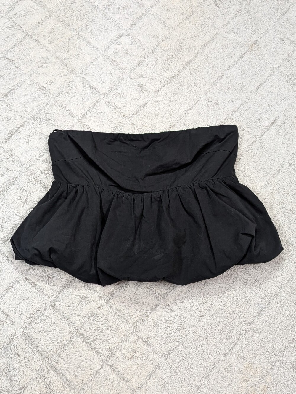 DISSH Black Strapless Bubble Hem Top